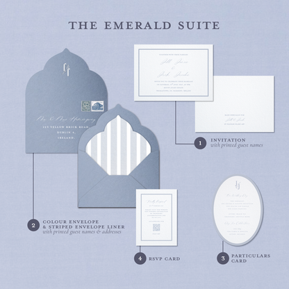 Chambray Blue Striped Invitation Suite