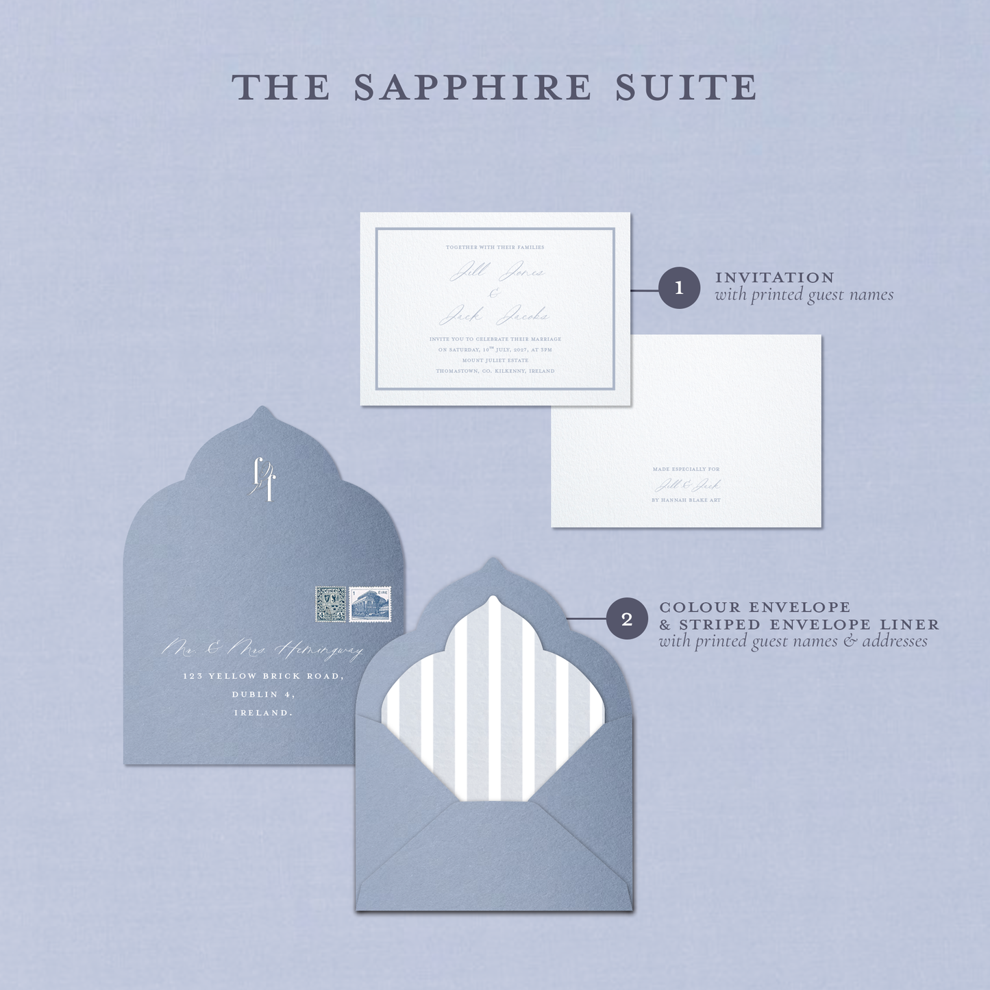 Chambray Blue Striped Invitation Suite