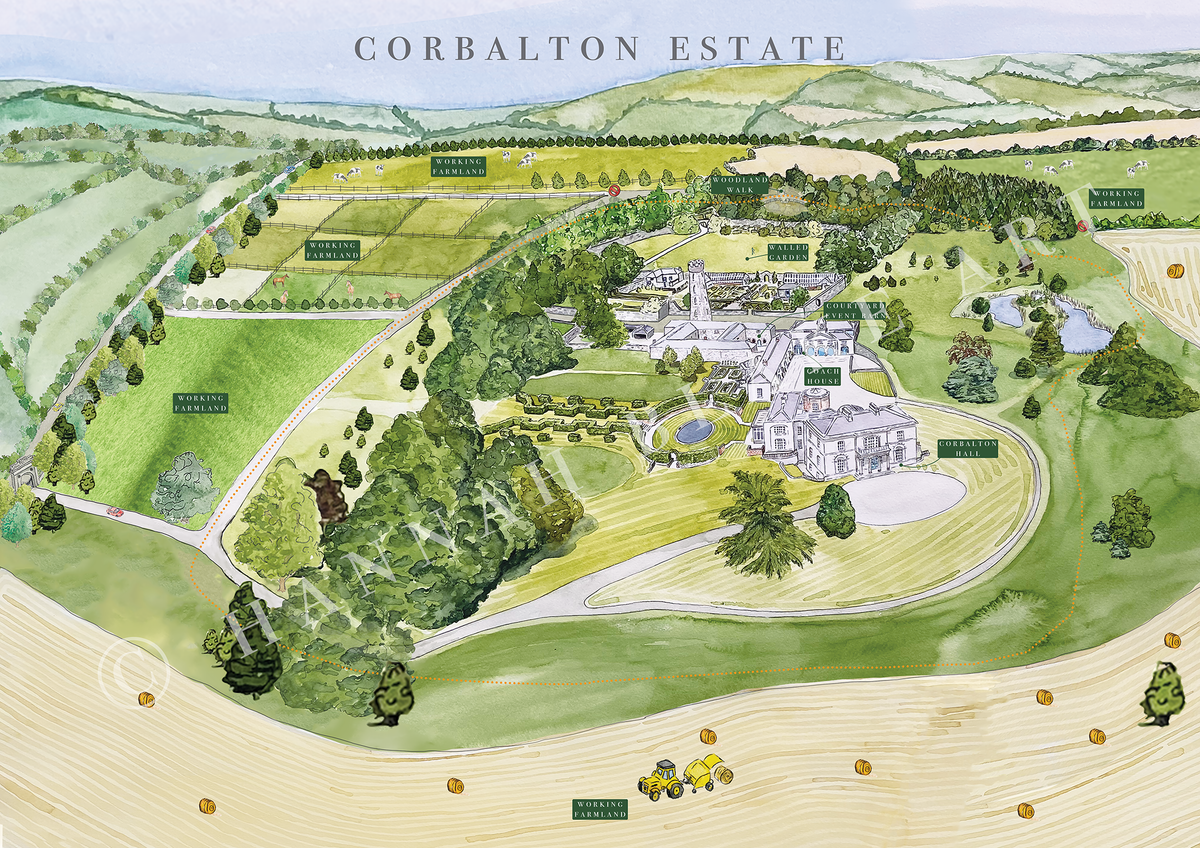 Bespoke Map of Corbalton Hall & Estate