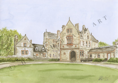 Castle Leslie Wedding Venue Watercolour Painting by Hannah Blake Art