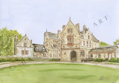 Castle Leslie Wedding Venue Watercolour Painting by Hannah Blake Art