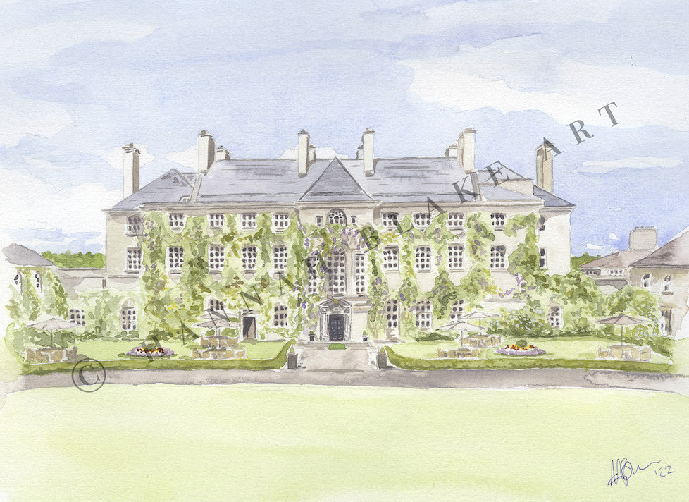 Mount Juliet Estate Wedding Venue Watercolour Painting by Hannah Blake Art