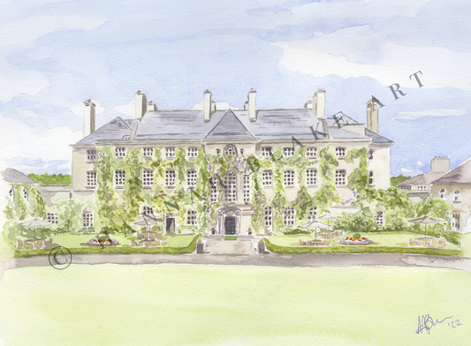 Mount Juliet Estate Wedding Venue Watercolour Painting by Hannah Blake Art