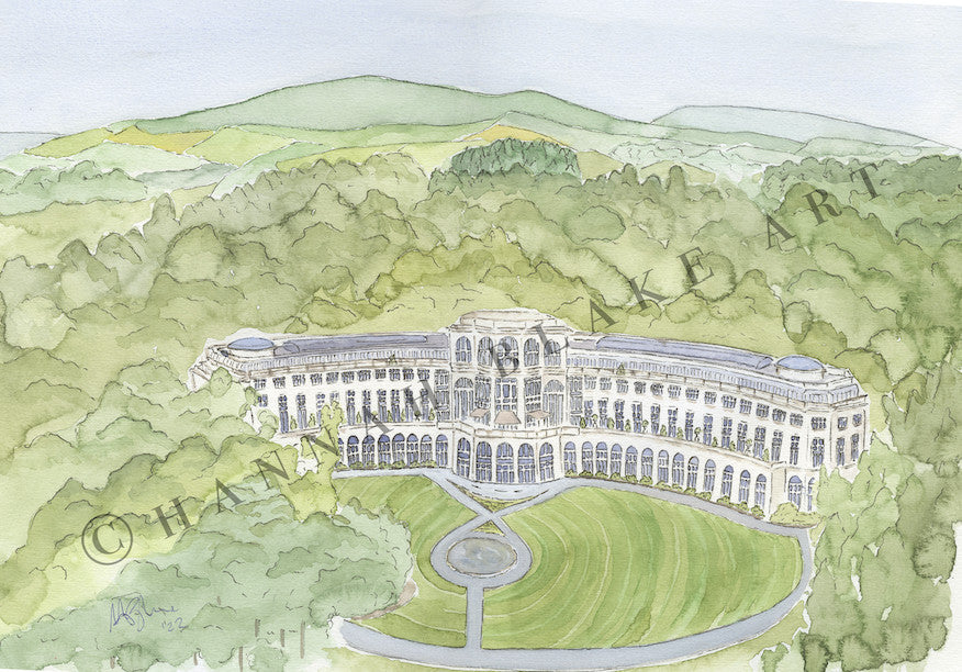 Powerscourt Hotel Wedding Venue Watercolour Painting by Hannah Blake Art