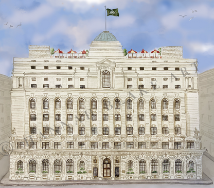 The Ned, London Watercolour Print