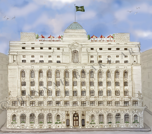 The Ned, London Watercolour Print