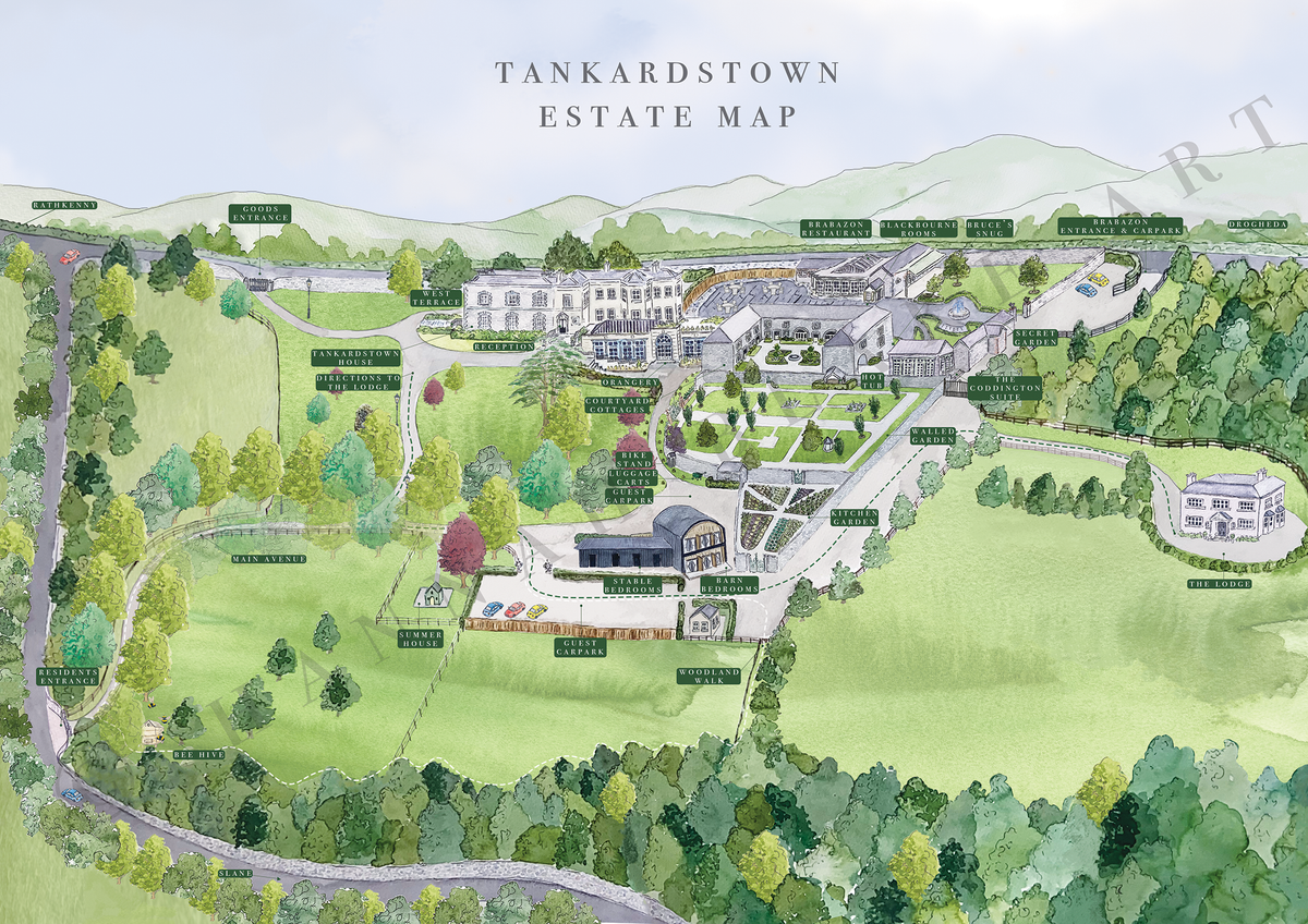 Bespoke Map of Tankardstown House & Estate
