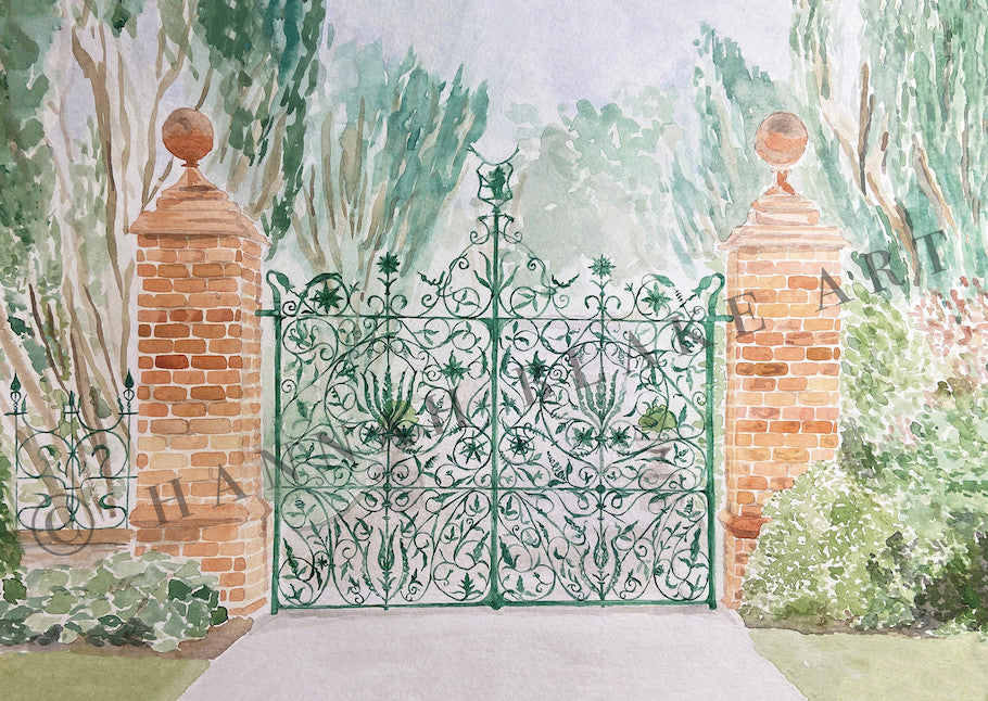 Tankardstown House Wedding Venue Watercolour Painting by Hannah Blake Art