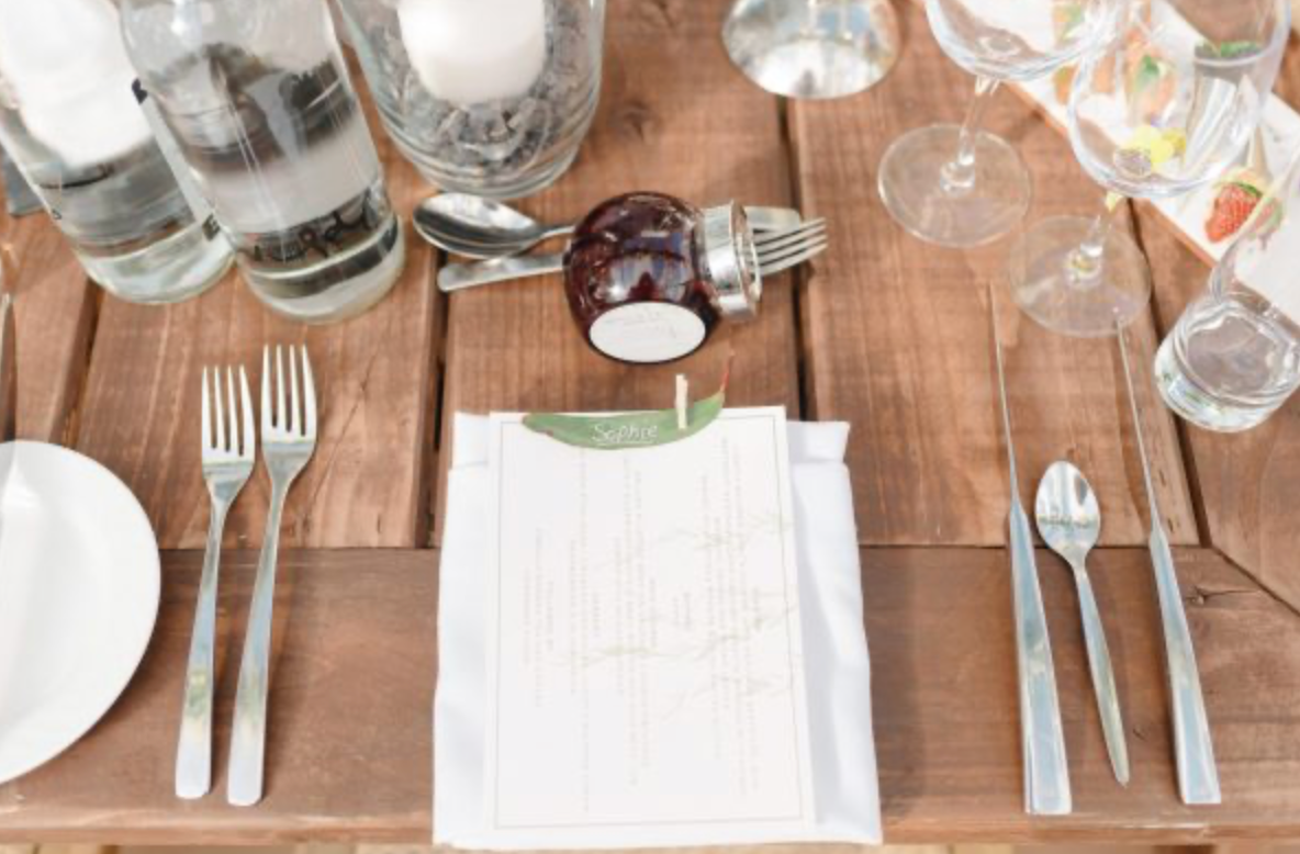 Luxury wedding menus and place names by Hannah Blake Art