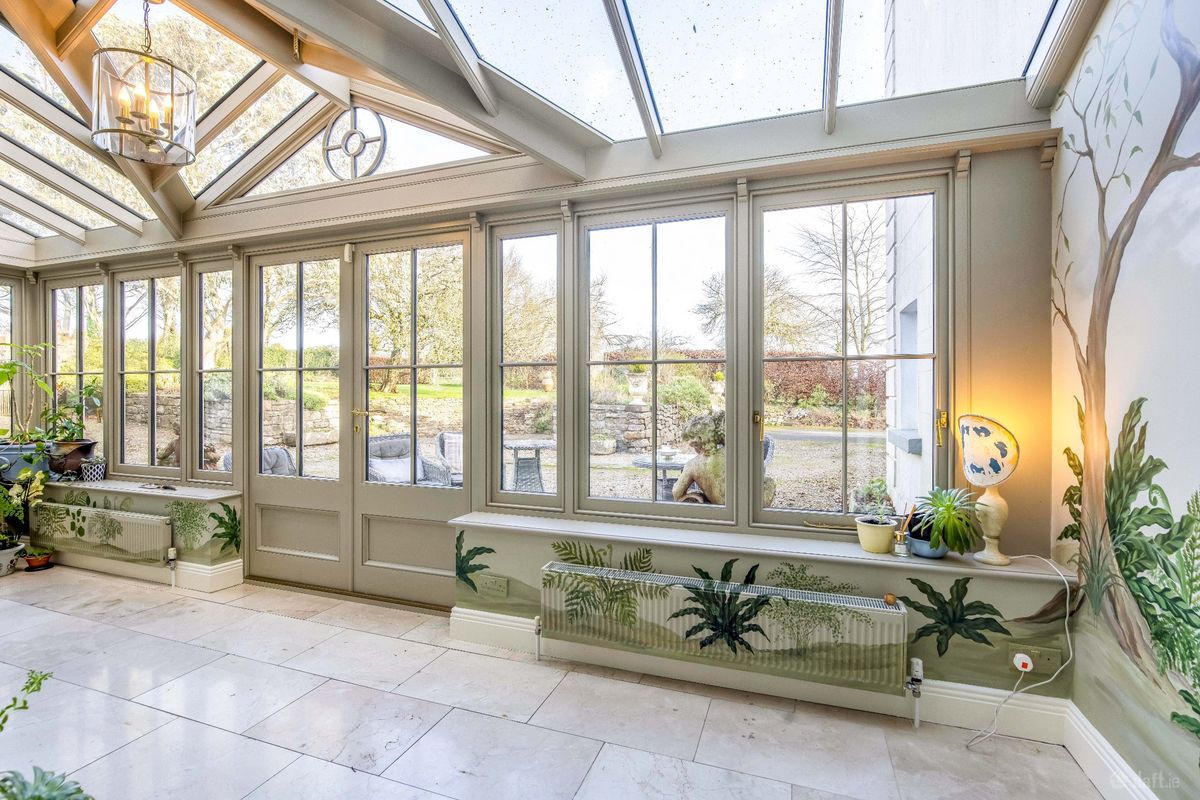 Botanical & Wildlife Mural in the Conservatory at College Hill House