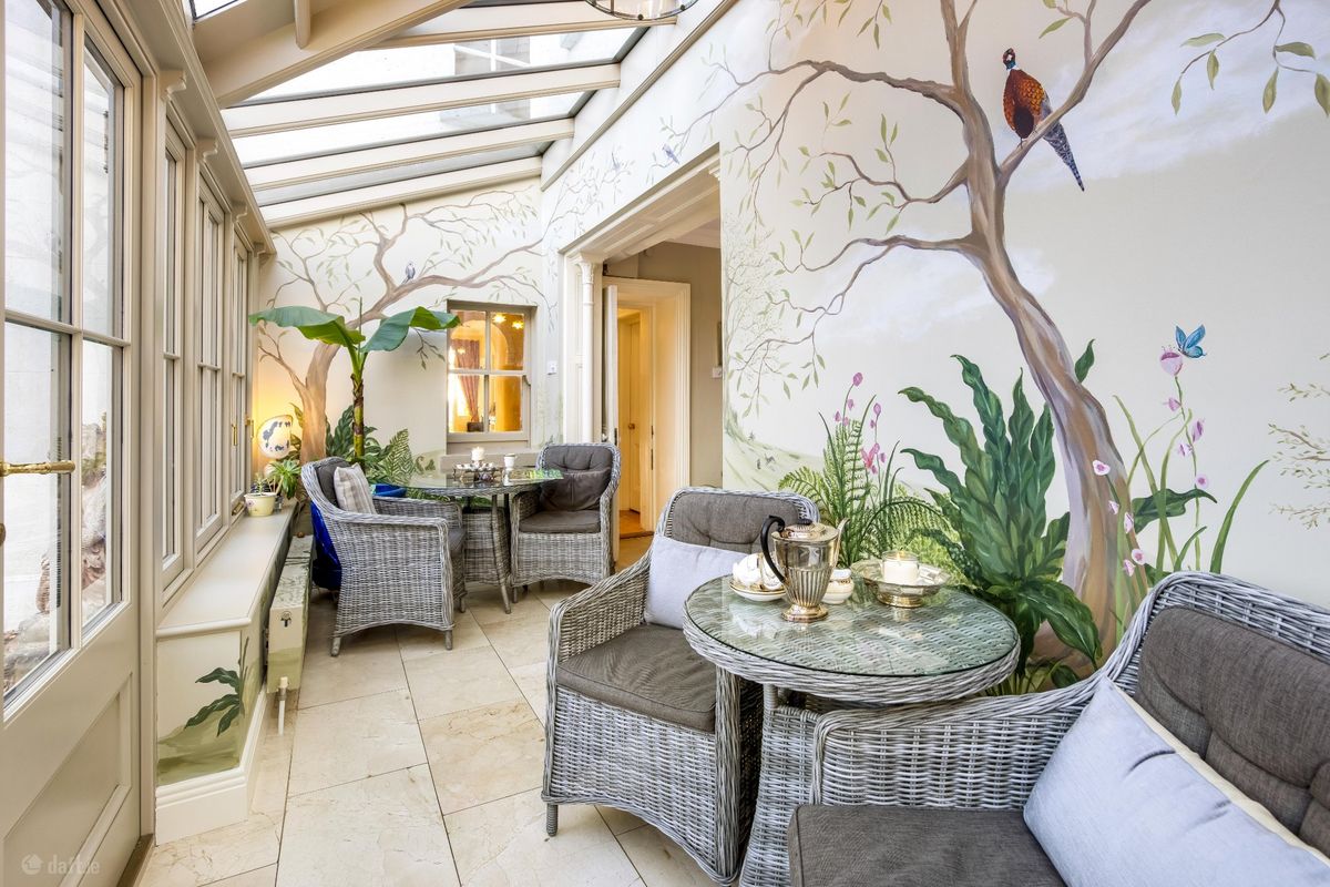 Botanical & Wildlife Mural in the Conservatory at College Hill House