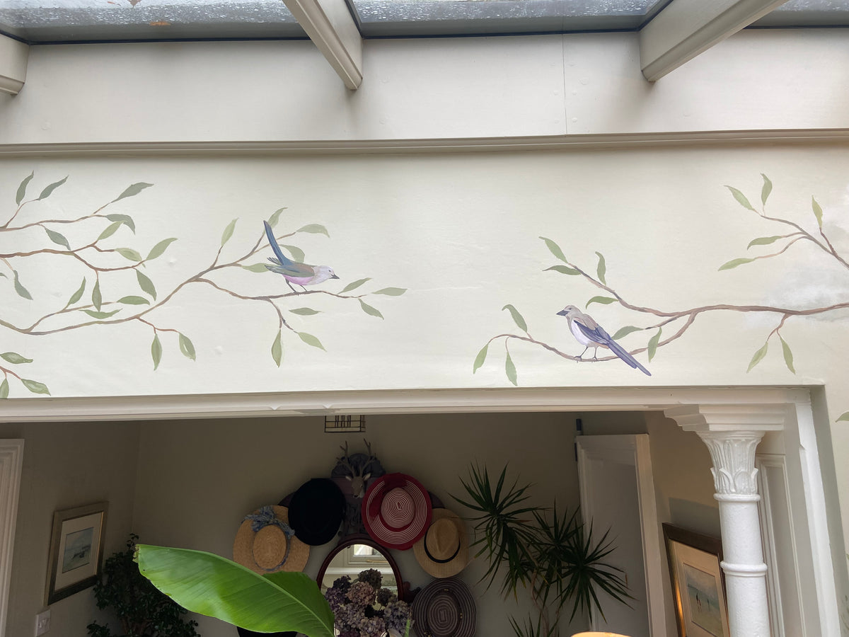 Botanical & Wildlife Mural in the Conservatory at College Hill House